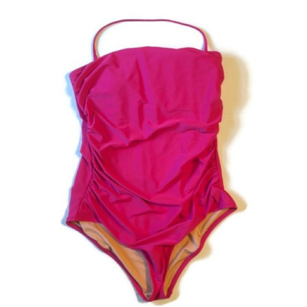 J. Crew Pink Ruched Swimsuit